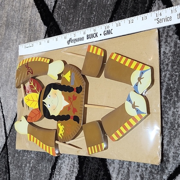 VINTAGE PUMPKIN POSSIBILITIES WOODEN NATIVE AMERICAN MAN PRICE FIRM - Picture 7 of 8